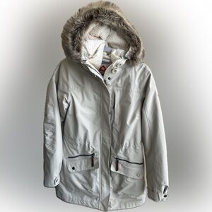 Columbia Womens Size Small Sportswear Jacket Faux Fur Hood Cream